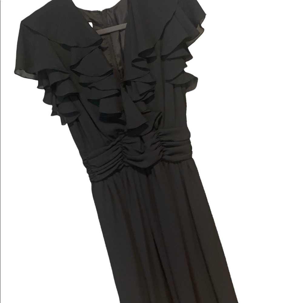 Vintage COCO Of California Black Ruffle Dress Sz 8
